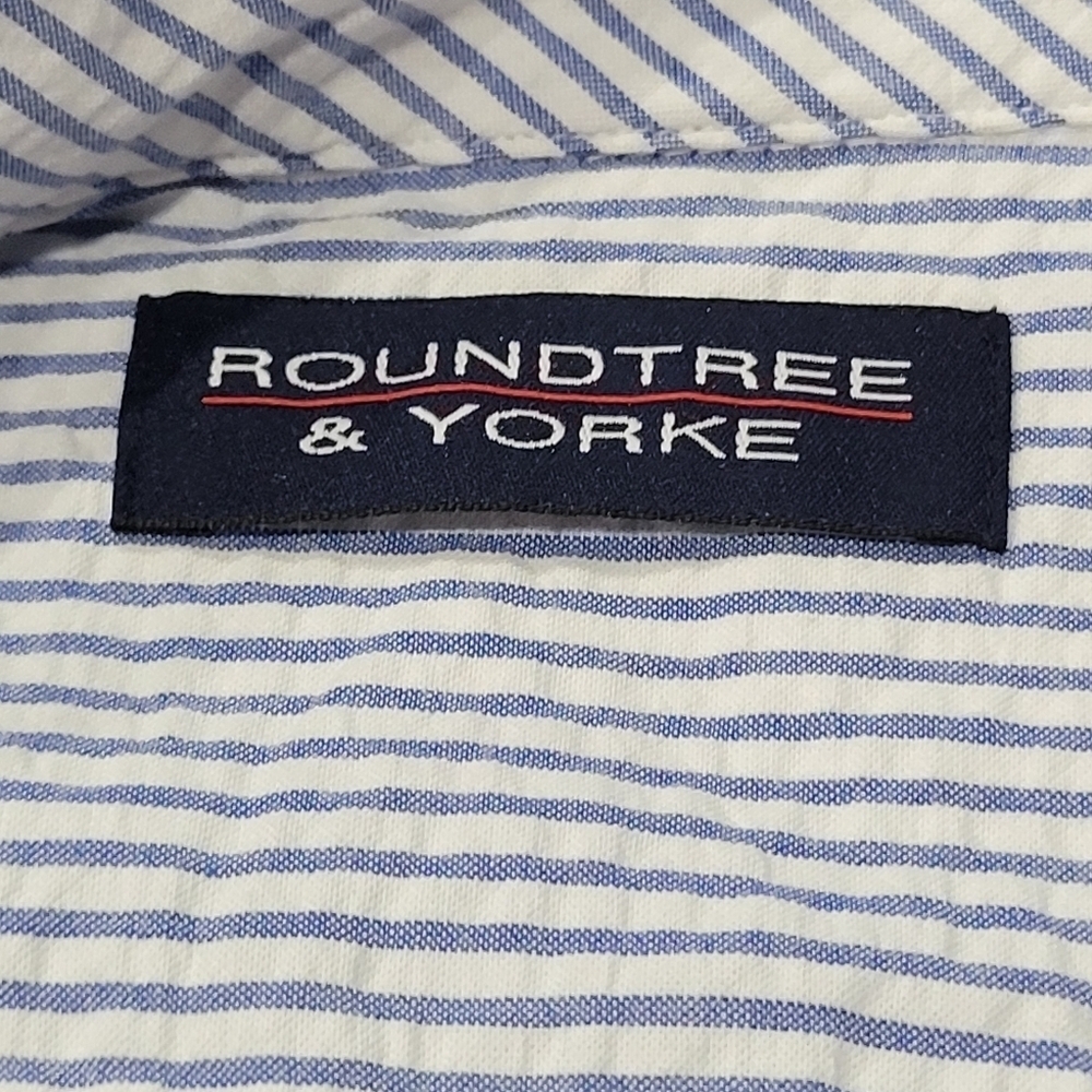 2X 100% Cotton Men's Stripes Short Sleeve Dress Shirt - Picture 5 of 5